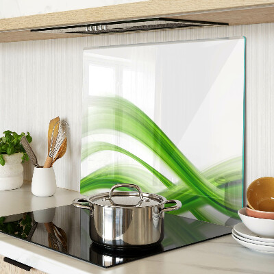 Glass chopping board Green abstract waves