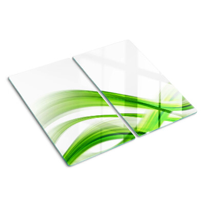Glass chopping board Green abstract waves