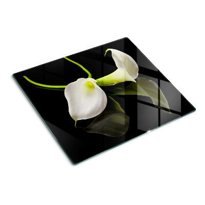 Glass kitchen board Lily on a black background