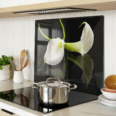 Glass kitchen board Lily on a black background