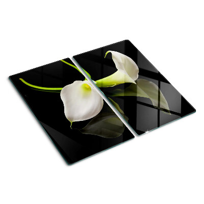Glass kitchen board Lily on a black background