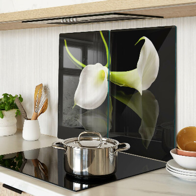 Glass kitchen board Lily on a black background