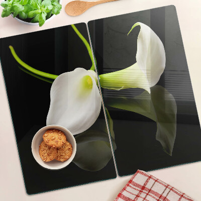 Glass kitchen board Lily on a black background