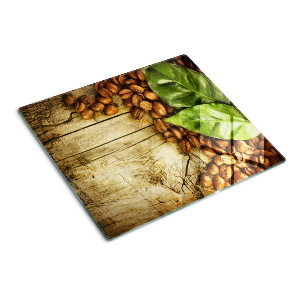 Glass kitchen board Coffee and leaves