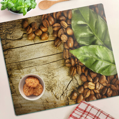 Glass kitchen board Coffee and leaves