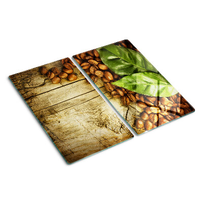 Glass kitchen board Coffee and leaves