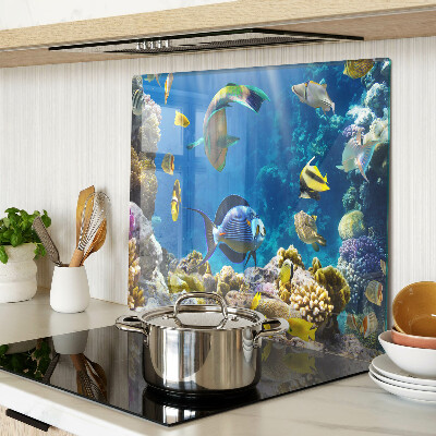 Glass chopping board The underwater world of the coral reef