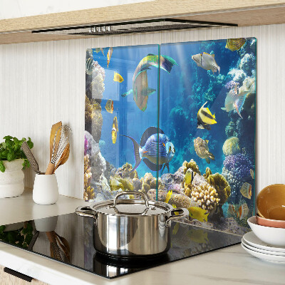 Glass chopping board The underwater world of the coral reef