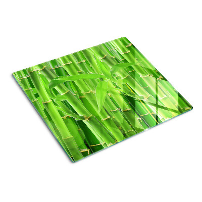 Glass chopping board Bamboo leaves and stems