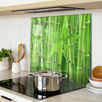 Glass chopping board Bamboo leaves and stems
