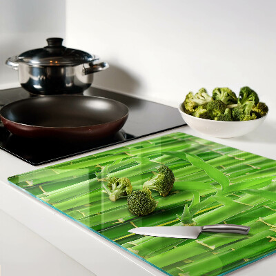 Glass chopping board Bamboo leaves and stems
