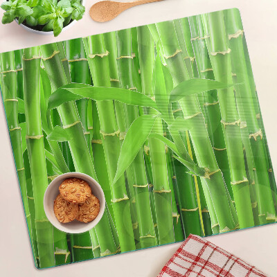 Glass chopping board Bamboo leaves and stems
