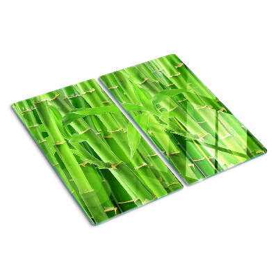 Glass chopping board Bamboo leaves and stems