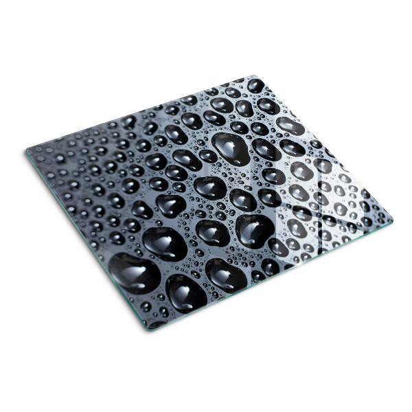 Glass chopping board Water drops on glass
