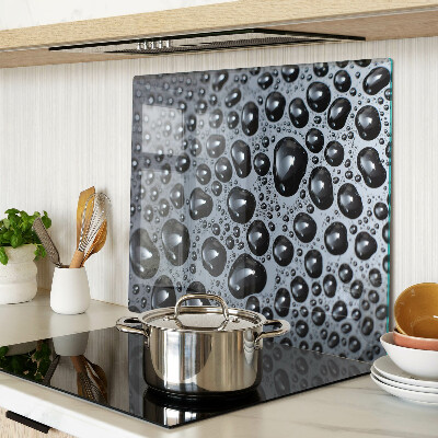 Glass chopping board Water drops on glass