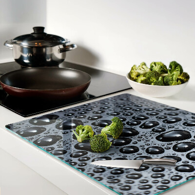 Glass chopping board Water drops on glass