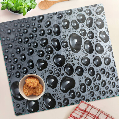 Glass chopping board Water drops on glass