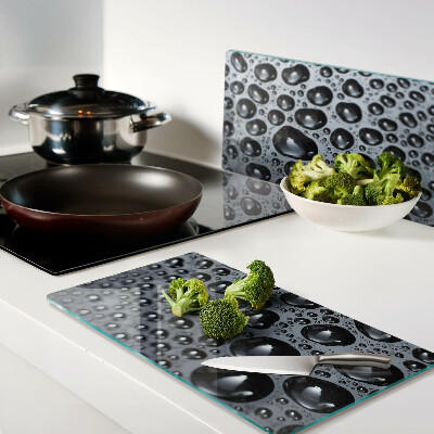 Glass chopping board Water drops on glass