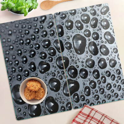 Glass chopping board Water drops on glass
