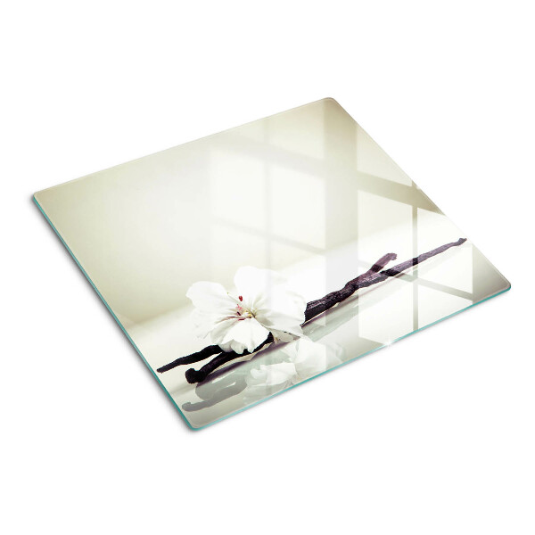 Glass kitchen board A flower on a branch