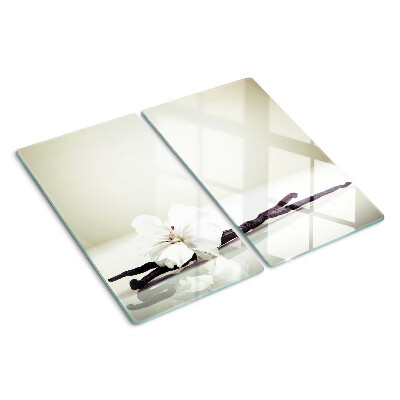 Glass kitchen board A flower on a branch