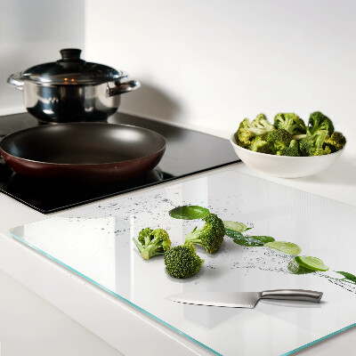 Glass chopping board Lemons in water