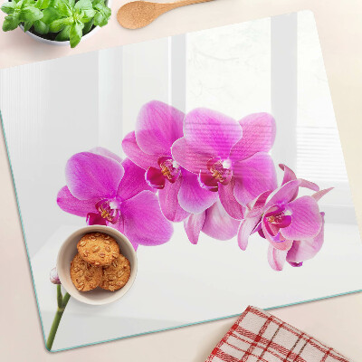 Glass kitchen board Orchids in shades of pink