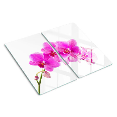 Glass kitchen board Orchids in shades of pink