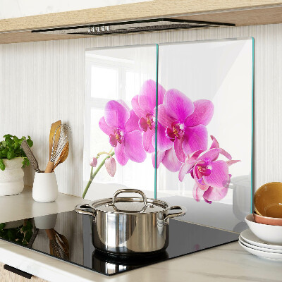 Glass kitchen board Orchids in shades of pink