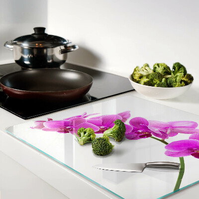 Glass kitchen board Orchid flowers in shades of pink