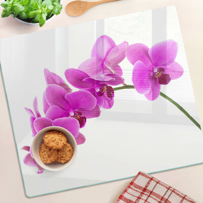 Glass kitchen board Orchid flowers in shades of pink
