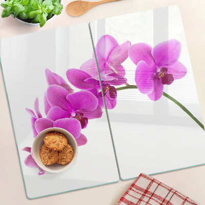 Glass kitchen board Orchid flowers in shades of pink