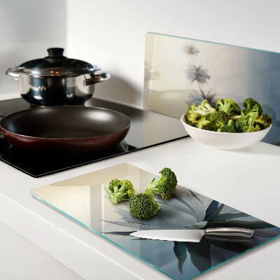 Glass kitchen board Water flowers in pastel shades