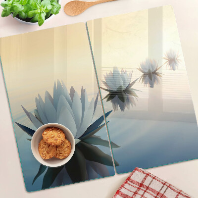 Glass kitchen board Water flowers in pastel shades
