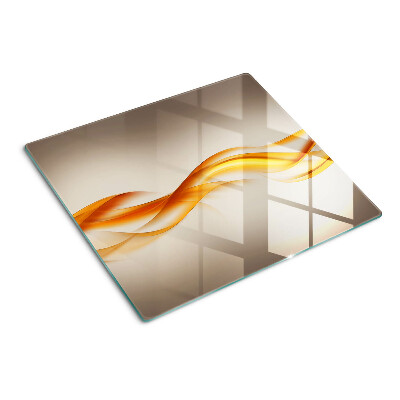 Glass chopping board Waves in shades of gold