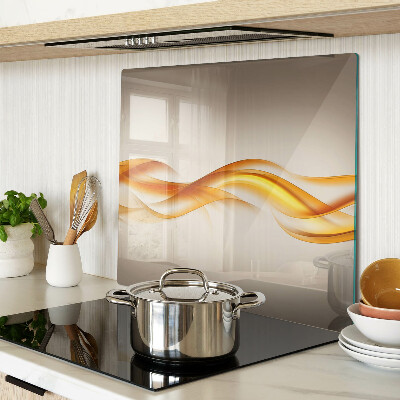Glass chopping board Waves in shades of gold
