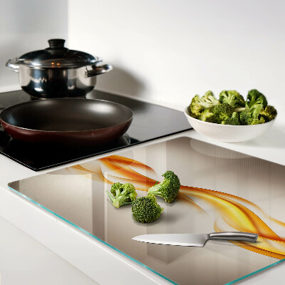 Glass chopping board Waves in shades of gold