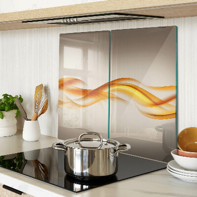 Glass chopping board Waves in shades of gold