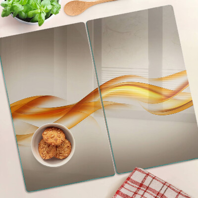 Glass chopping board Waves in shades of gold