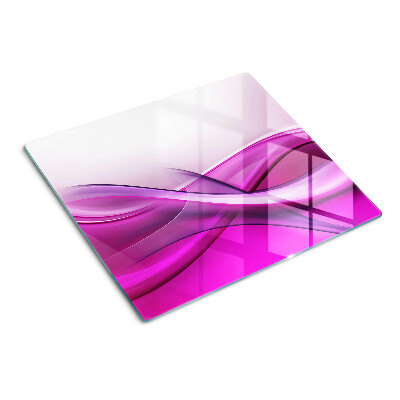 Glass chopping board Waves in shades of pink