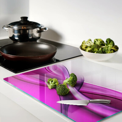 Glass chopping board Waves in shades of pink