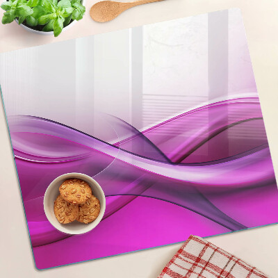 Glass chopping board Waves in shades of pink