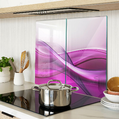 Glass chopping board Waves in shades of pink