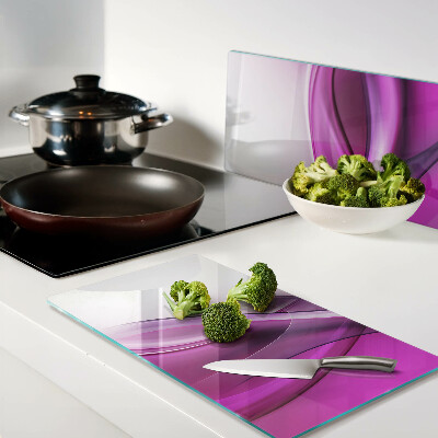 Glass chopping board Waves in shades of pink