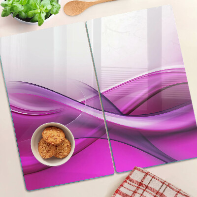 Glass chopping board Waves in shades of pink