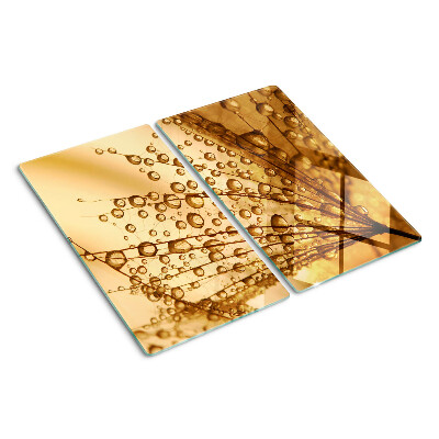 Glass kitchen board Water drops on a plant