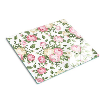 Glass chopping board Floral pattern of roses