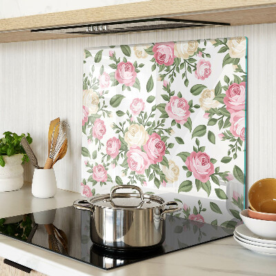 Glass chopping board Floral pattern of roses