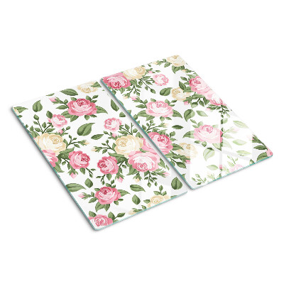 Glass chopping board Floral pattern of roses