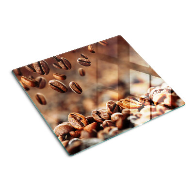 Glass kitchen board Coffee beans in motion